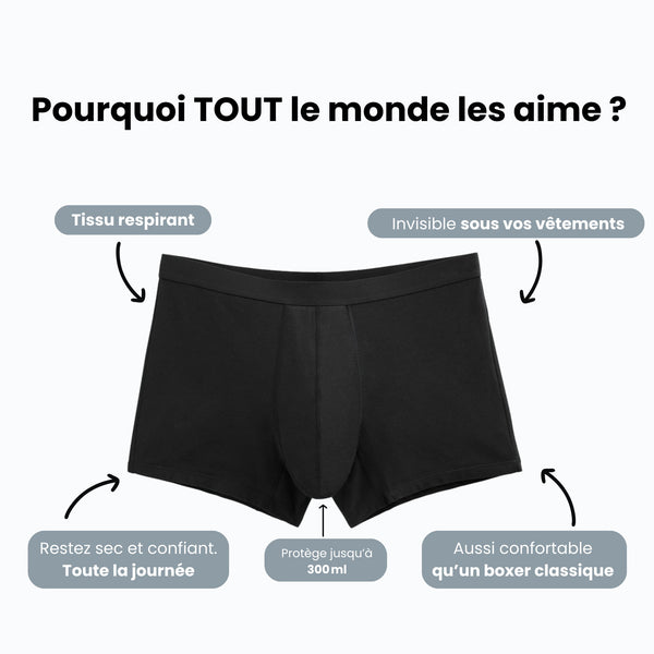 Boxer d’incontinence ultra-absorbant