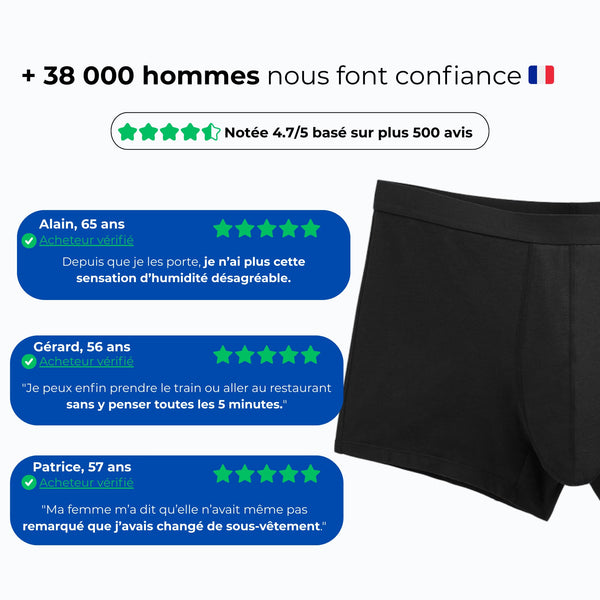 Boxer d’incontinence ultra-absorbant